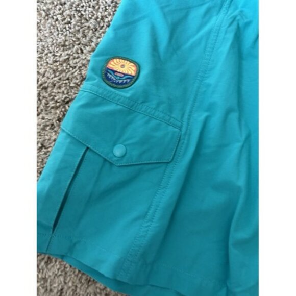 Patagonia Women's Outdoor Everyday 4" Shorts Size XL Belted Teal Active Logo - Picture 6 of 10